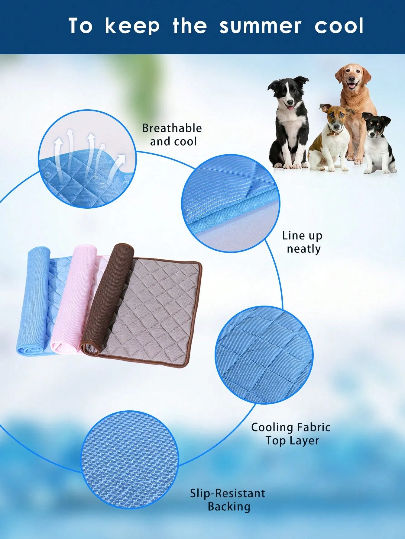 1pc Pet Cooling Mat For Dog And Cat For Summer