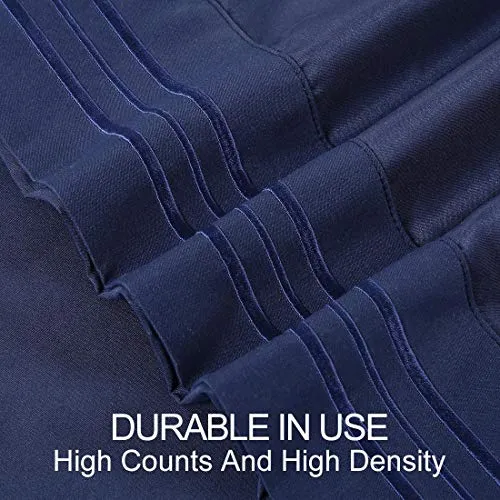 Abakan Full Bed Sheet Set Extra Soft 1800 Thread Count Silky Smooth Microfiber Hotel Luxurious Premium Cooling Sheet Breathable, Wrinkle, Fade Resistant Deep Pocket - 4 Piece (Full, Navy Blue)