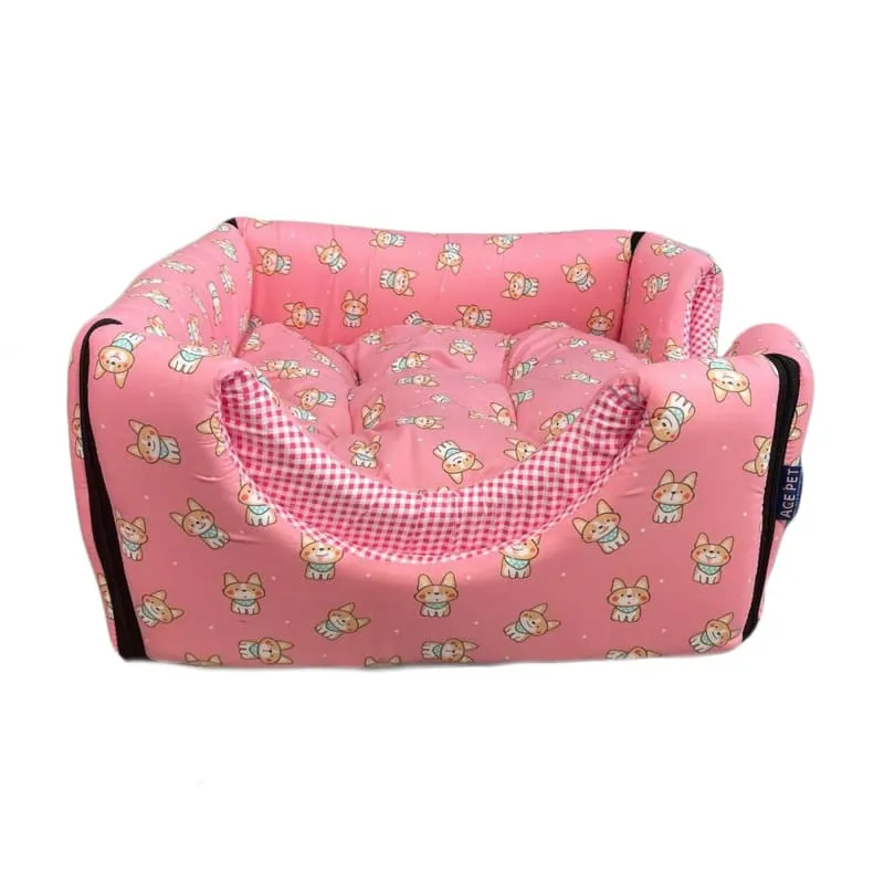 ACE PET Dog Pink Non-Fur Cosy Dog Bed