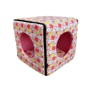 ACE PET Rainbow Bears Pink Non-Fur Cosy Dog Bed