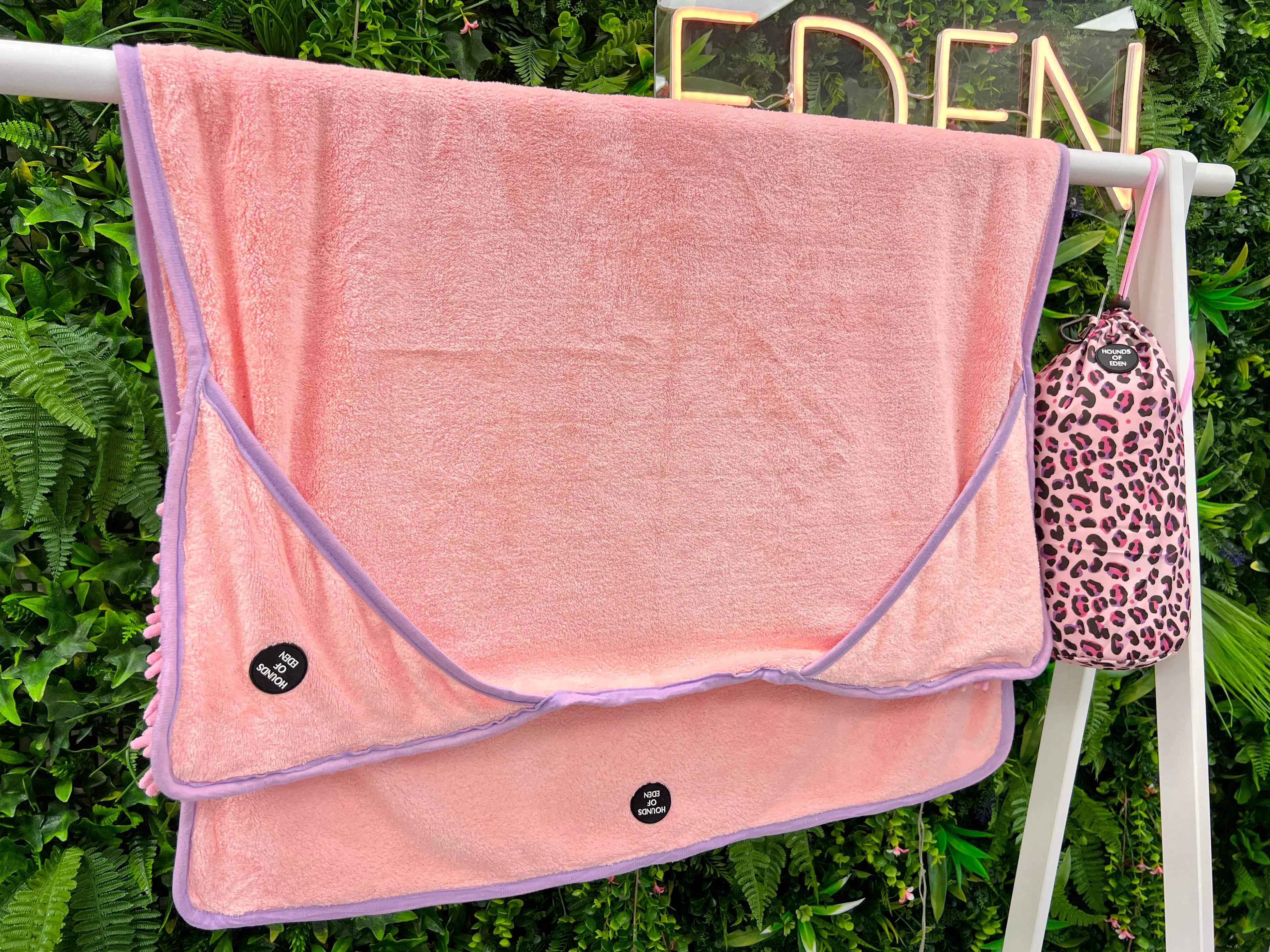 Blushing Leopard - Dog Towel   Carry Bag