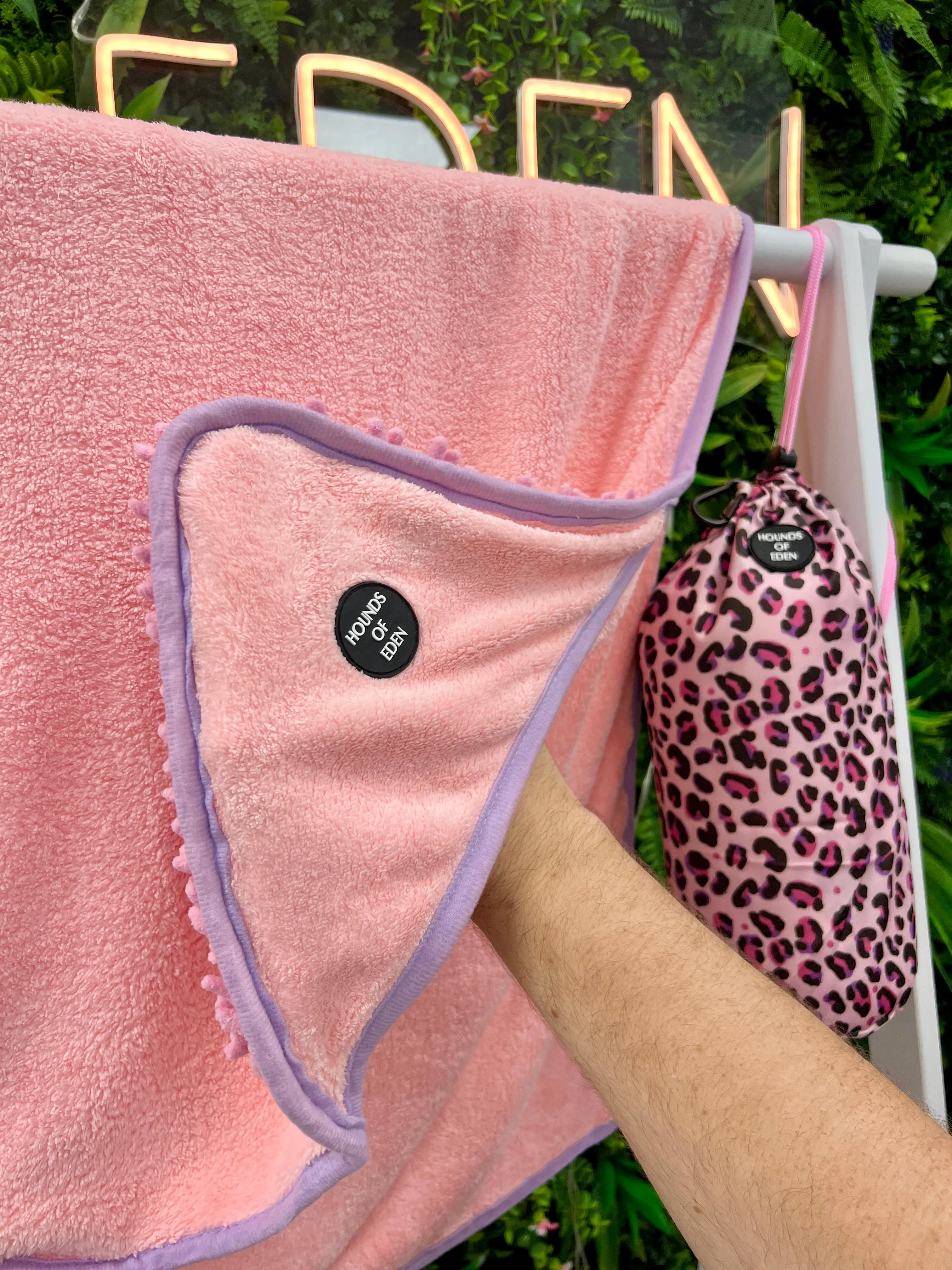 Blushing Leopard - Dog Towel   Carry Bag