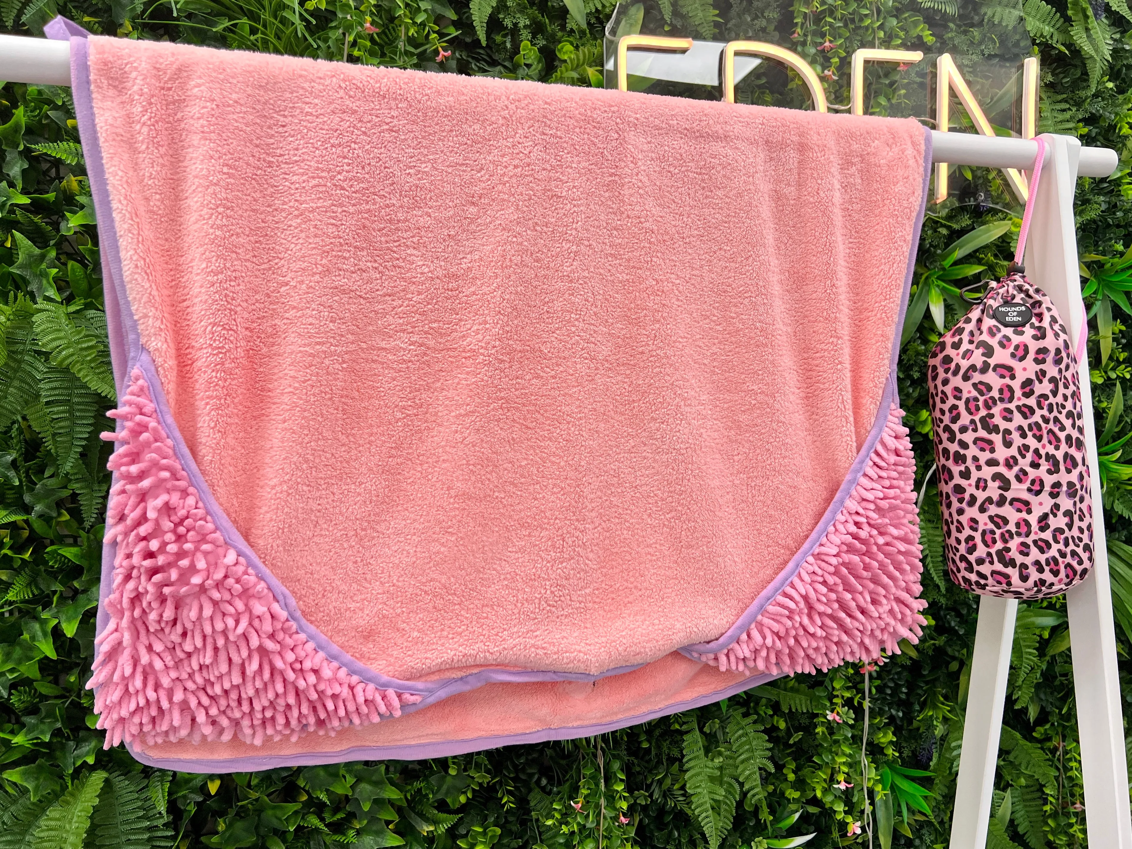 Blushing Leopard - Dog Towel   Carry Bag