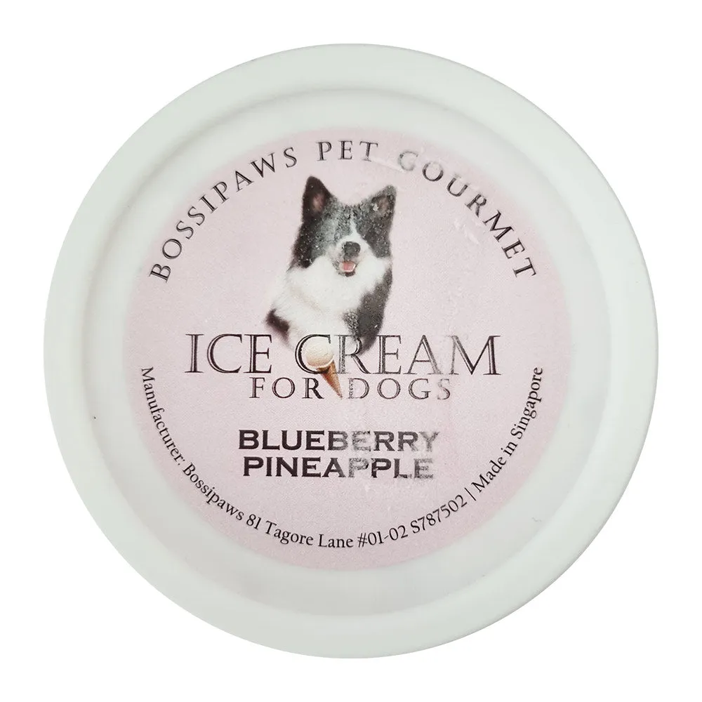 BossiPaws Ice Cream Blueberry Pineapple Frozen Dog Treat 200ml