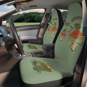 Car Seat Covers, Frog Cute Car Accessories for Women, Toad Stay Groovy Hippie Car Decor, Universal Car Chair Cover, Boho Vehicle Seat Cover