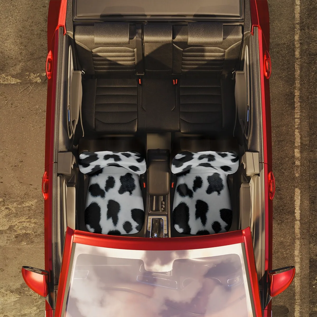 Cow Print Universal Seat Cover, Cute Car Accessories for Women