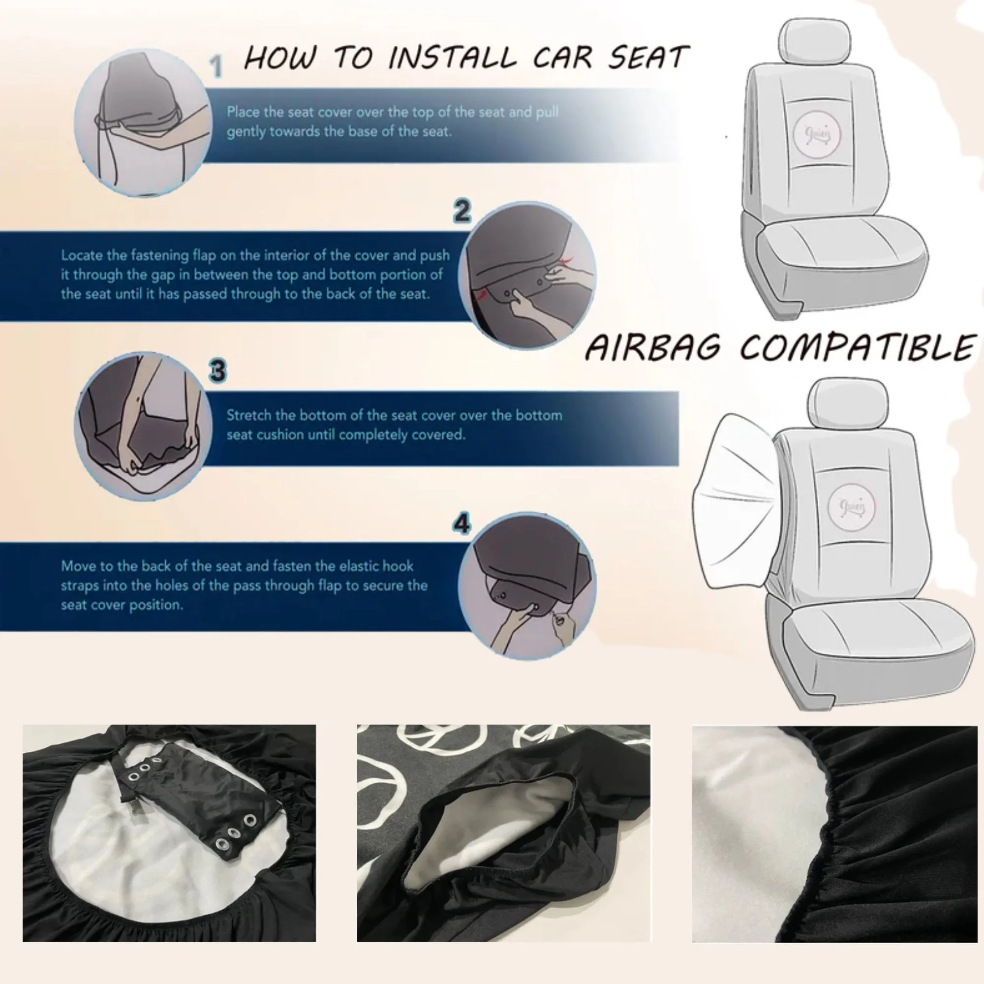 Cow Print Universal Seat Cover, Cute Car Accessories for Women