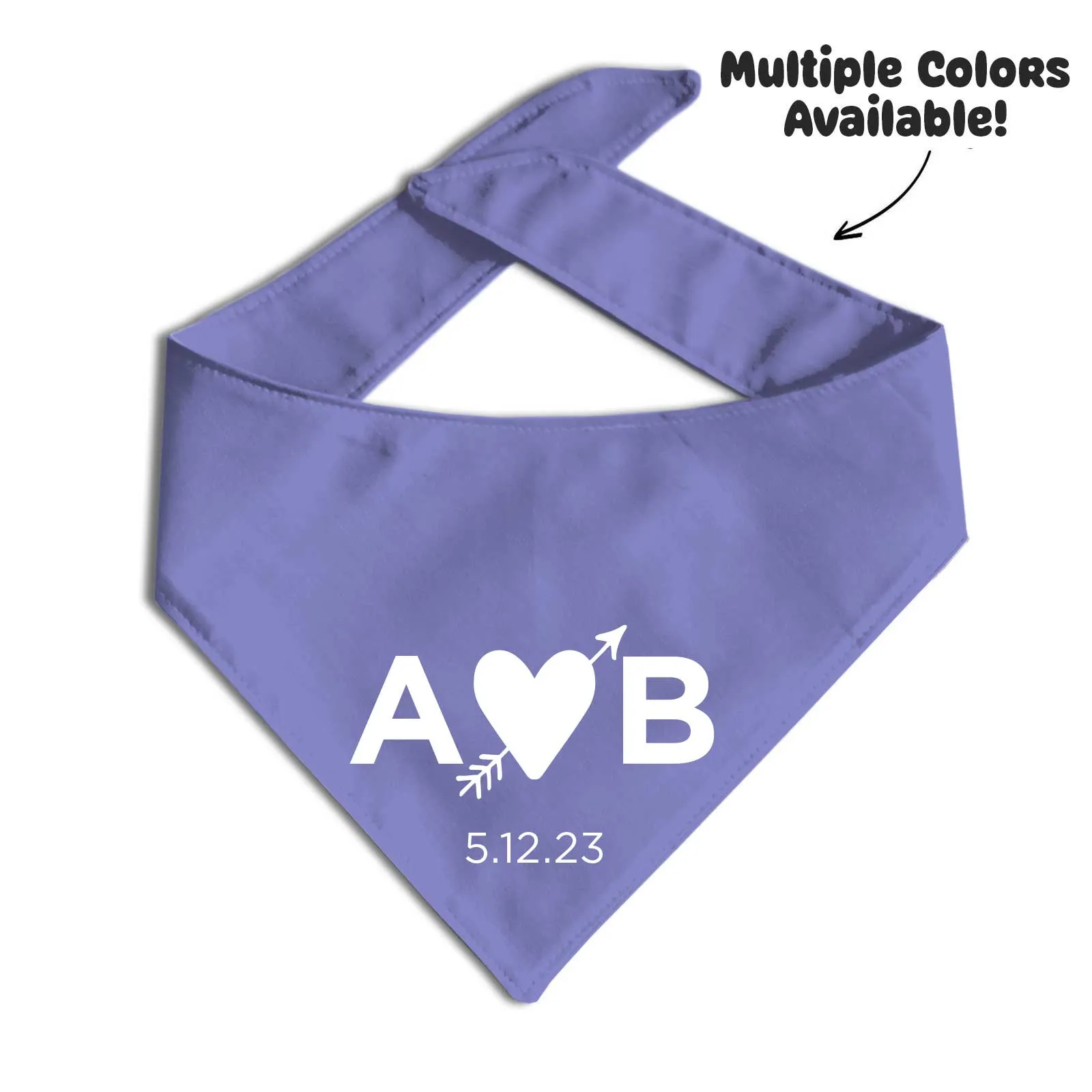 Custom Initials Save the Date Dog Bandana