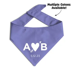 Custom Initials Save the Date Dog Bandana
