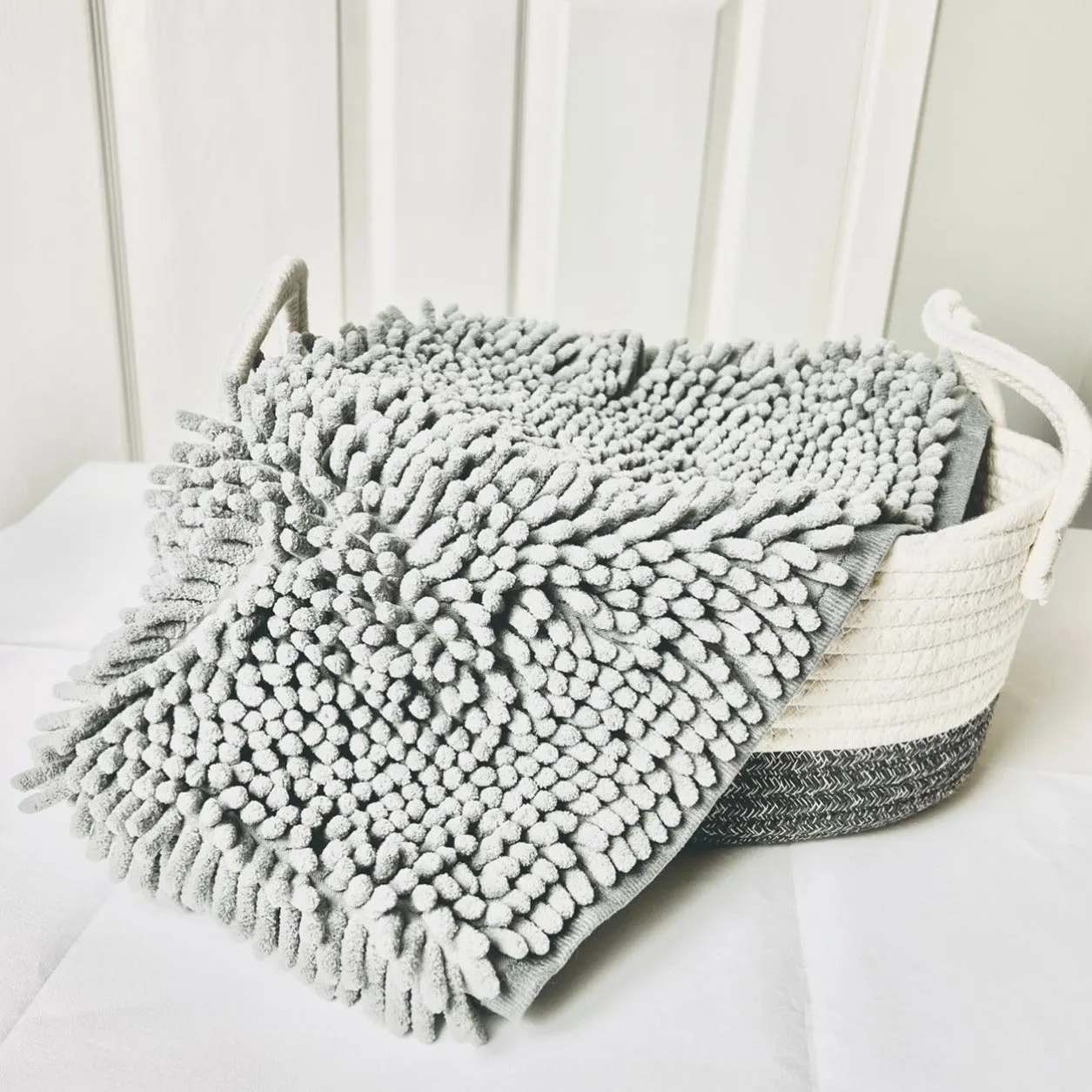 Dog and Cat Bath Towel, Super Absorbent Microfiber Towel, Grey