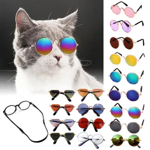 Dog Sunglasses Cat Round Reflection Eye Wear