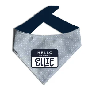 Hello My Name Is | Denim Dot Dog Bandana