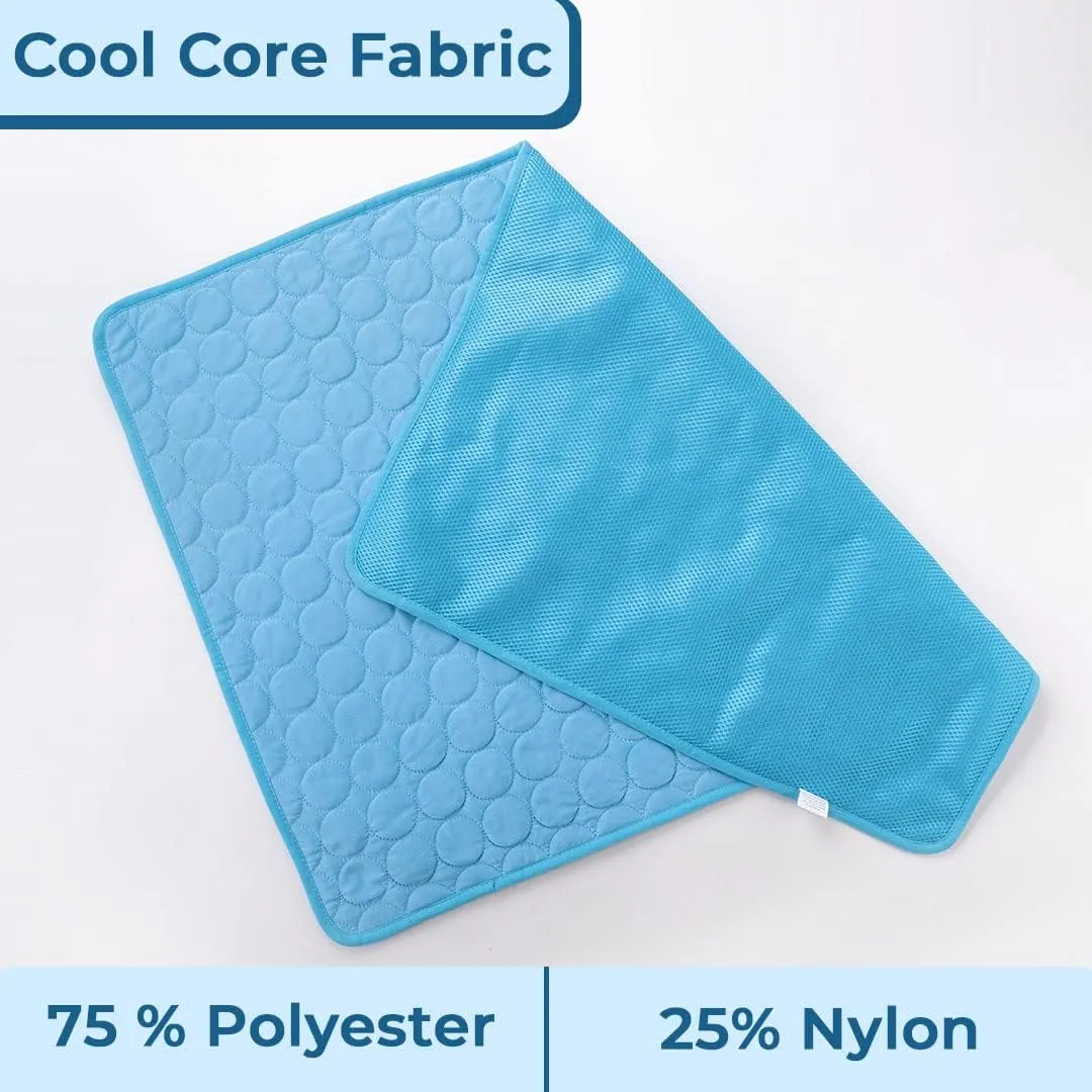 Kuber Industries Rectangular Dog & Cat Bed|Premium Cool Ice Silk with Polyester With Bottom Mesh|Multi-Utility Self-Cooling Pad For Dog & Cat|Light-weight & Durable Dog Bed|ZQCJ001B-S|Blue (Pack Of 4)