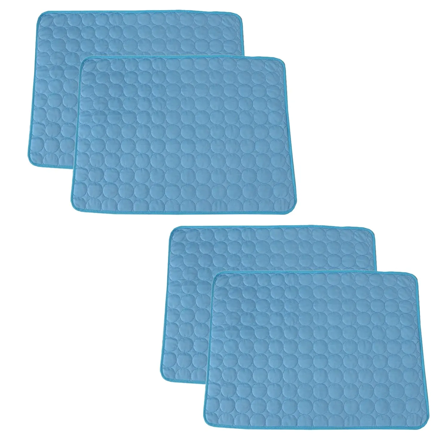 Kuber Industries Rectangular Dog & Cat Bed|Premium Cool Ice Silk with Polyester With Bottom Mesh|Multi-Utility Self-Cooling Pad For Dog & Cat|Light-weight & Durable Dog Bed|ZQCJ001B-S|Blue (Pack Of 4)