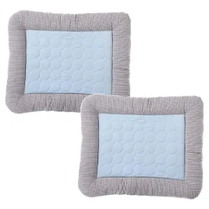 Kuber Industries Rectangular Dog & Cat Bed|Yarn Dyed Oxford Cloth|Nylon and Polyester with Cotton Filling|Self-Cooling Bed for Dog & Cat|Small Light-Weight & Durable Dog Bed|ZQCJ005B-M|Pack of 2|Blue