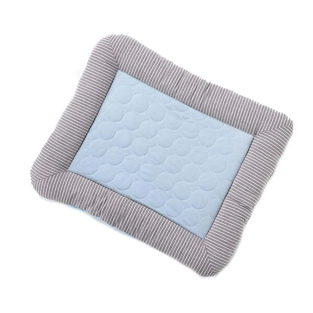 Kuber Industries Rectangular Dog & Cat Bed|Yarn Dyed Oxford Cloth|Nylon and Polyester with Cotton Filling|Self-Cooling Bed for Dog & Cat|Small Light-Weight & Durable Dog Bed|ZQCJ005B-M|Pack of 2|Blue