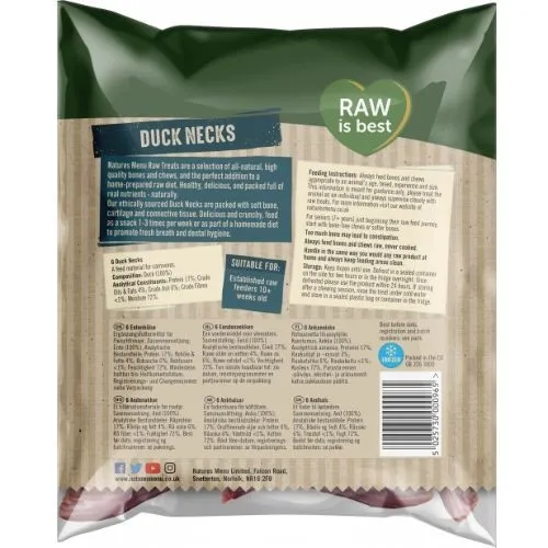 Natures Menu Duck Necks Raw Frozen Dog Chews x 6