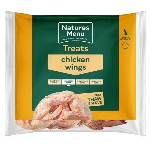 Natures Menu Ready to Mix Raw Chicken Wings Chunks for Dogs 1kg