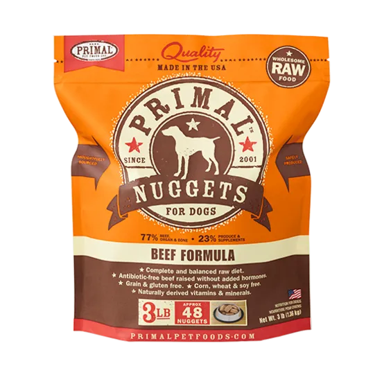 Primal Beef Nuggets Frozen Dog Food