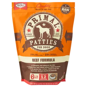 Primal Beef Patties Frozen Dog Food