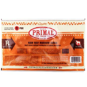 Primal Frozen 2" Marrow Bone Dog Beef 6 pack
