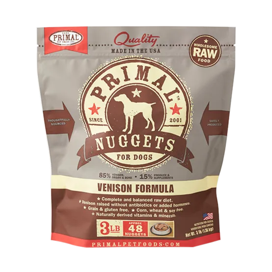 Primal Frozen Venison Nuggets Frozen Dog Food