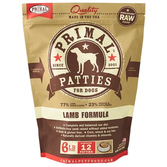 Primal Lamb Patties Frozen Dog Food