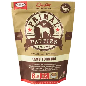 Primal Lamb Patties Frozen Dog Food