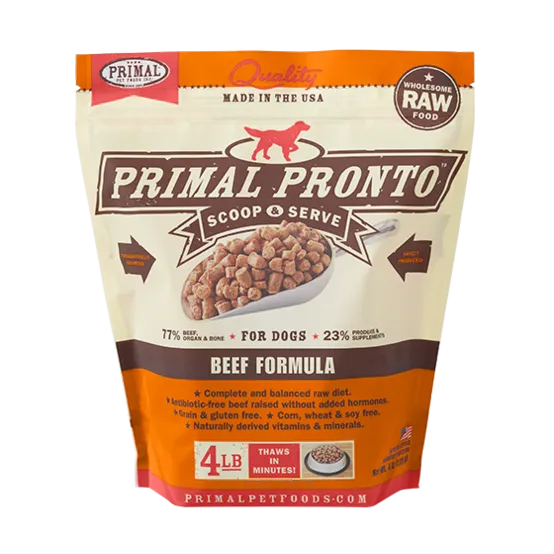 Primal Pronto Beef Scoop & Serve Frozen Dog Food
