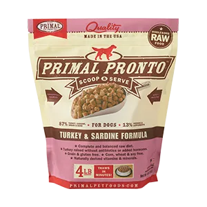 Primal Pronto Turkey & Sardine Scoop & Serve Frozen Dog Food