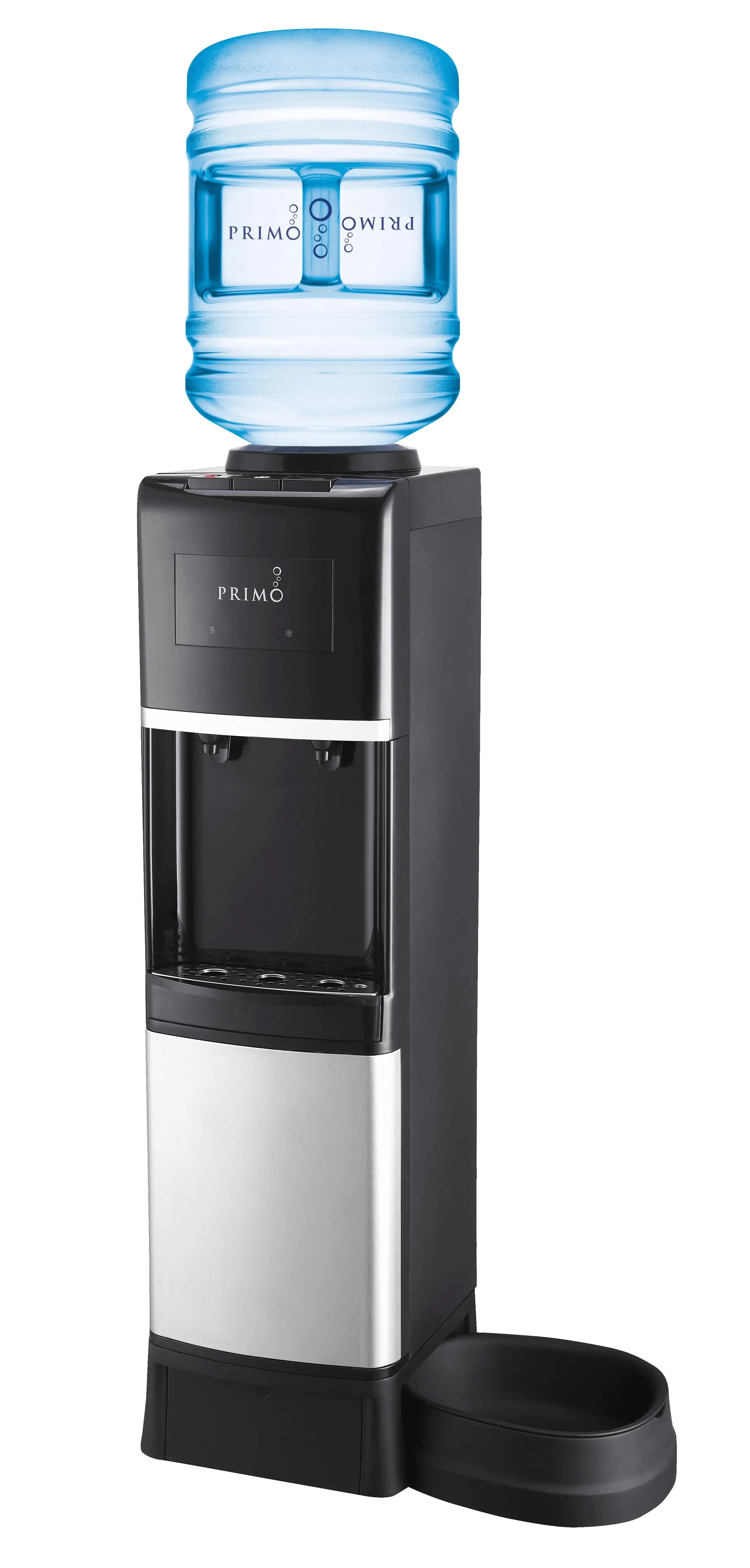 Primo® Water Pet Station Water Dispenser Top Loading, Hot/Cold Temperature, Black and Stainless Steel