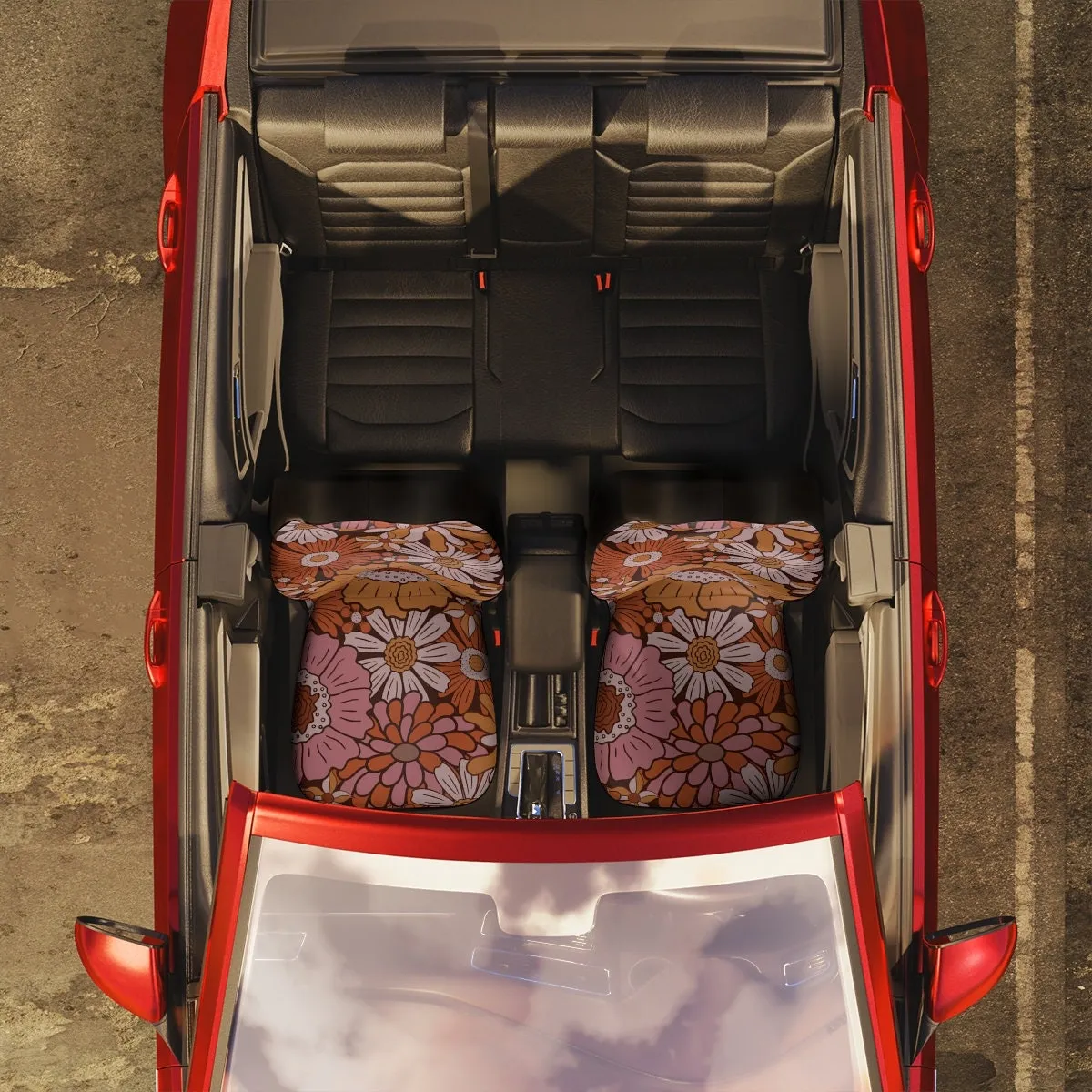 Seat Covers for Cars, Boho 70s Car Seat Cover, Cute Car Accessories for Women, Hippie Car Decor,  Groovy Universal Vehicle Chair Cover