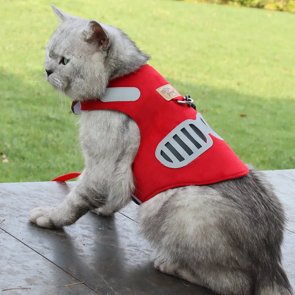 Soft Suede Cat Harness and Matching Leash